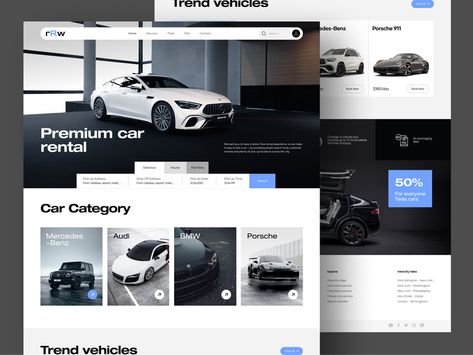 Car Website Design, Service Website Design, Car Rental Website, Car Websites, Car Rental App, Red Video, Product Website, Web Design Ux Ui, Service Website