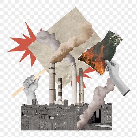 Pollution Collage, Factory Pollution, Wallpaper Hands, Industrial Pollution, Sticker Collage, Graphic Shapes Design, Digital Collage Art, Architecture Collage, Collage Illustration