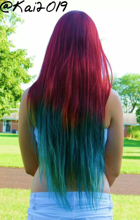 I dyed my hair red & teal!  #hair #colorful #redhair #redbluehair #tealhair #teal #ideas #colors #haircolors Red And Teal Hair, Blue Green Hair, Hair Colorful, Teal Hair, Hair Red, Red And Teal, Dye My Hair, Hair Inspiration Color, Green Hair