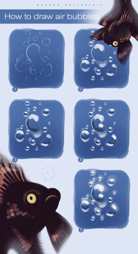 Bubble Drawing, Water Drawing, Digital Art Beginner, Coloring Tutorial, Digital Painting Tutorials, Poses References, Water Droplets, Art Tutorials Drawing, Air Bubbles