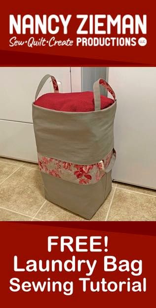 FREE! Big Bigger Laundry Bag Sewing Tutorial TODAY at The Nancy Zieman Productions Blog http://www.nancyzieman.com/blog/sewing-2/new-big-bigger-laundry-bag-sewing-tutorial/   #Stitchit!Sisters #BigBiggerLaundryBag #NZPBlog #NZPTeam #DeannaSpringer #DanaCasey #NancyZiemanProductions⁠ #ISewForFun #SewACanvasTote #shopnzp.com Bag Sewing Tutorial, Sewing With Nancy, Bag Video, Tutorial Sewing, Nancy Zieman, Printable Sewing Patterns, Sew Ins, Bag Sewing, Small Sewing Projects