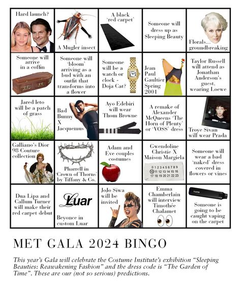 T'was the day of the 2024 #MetGala. These are our (not so) serious predictions that we've turned into a fun game of bingo that you can play along with us live, today on the 'RUSSH' Instagram stories.⁠ ⁠ What are your predictions? 2024 Predictions, Trend Prediction, Live Today, Fun Games, Bingo, Instagram Story, The Day, Turn Ons, Quick Saves