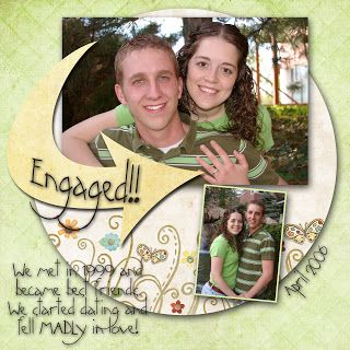 Scrapbook Ideas Engagement Photo Layouts, Scrapbook Engagement Layouts, Engagement Scrapbook Ideas Layout, Engagement Scrapbook Layouts, Engagement Scrapbook Ideas, Scrapbook Engagement, Engagement Scrapbook, Picture Layout, Wedding Layouts