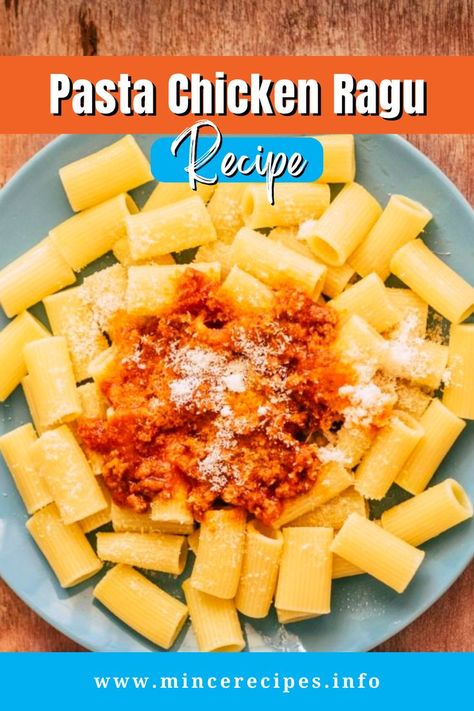 Pasta Chicken Ragu Recipes Ragu Recipes, Chicken Ragu, Ragu Pasta, Pasta At Home, Chicken Mince, Minced Chicken Recipes, Easy Dinner Options, Minced Chicken, Ragu Recipe