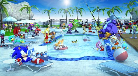 Sonic's Summer Party! by Nibroc-Rock on DeviantArt Ty The Tasmanian Tiger, Sonic And Friends, Sonic Birthday, Pool Picture, Sonic 3, Summer Wallpaper, Cute Backgrounds, Some Pictures, Summer Party