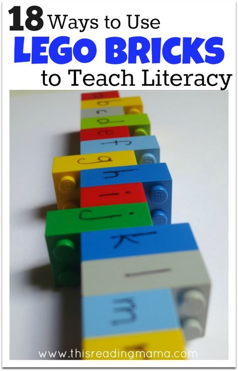 18 Ways to Use LEGO Bricks to Teach Literacy - This Reading Mama Lego Alphabet, Lego Classroom, Fall Letters, Lego Learning, Lego Letters, Alphabet Puzzle, Lego Activities, Preschool Literacy, Spelling Activities