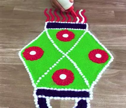 kandil rangoli design for diwali with colour by gauri  colourful rangoli design Kandil Rangoli, Simple And Easy Rangoli Designs, Rangoli Design For Diwali, Simple And Easy Rangoli, Rangoli Designs For Diwali, Colourful Rangoli, Creative Rangoli, Easy Rangoli Design, Special Rangoli