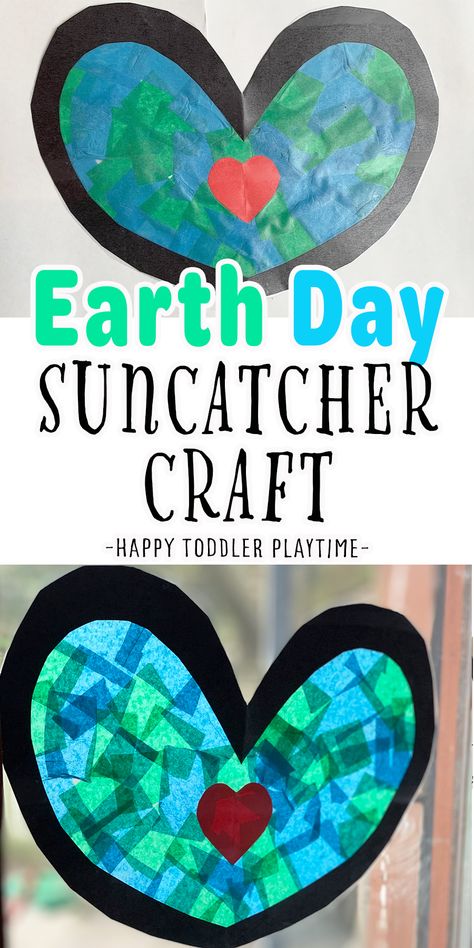 Earth Day Preschool Activities, Sun Catcher Craft, Earth Activities, Recycling Activities, Painted Earth, Earth Week, Earth Day Projects, Earth Craft, April Crafts