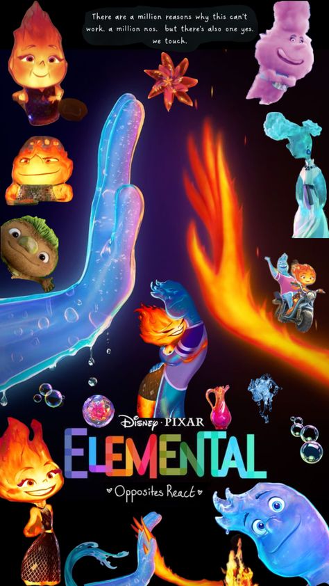 Elemental💦🔥💨🌳 Disney Character Art, Movie Wallpapers, Elements Of Art, Disney Wallpaper, Disney Movies, Dreamworks, Disney Pixar, Pixar, Disney World