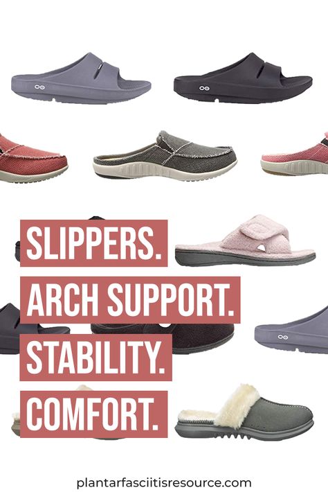 We've rated the absolute best slippers for plantar fasciitis based on what consumers say works best. Arch support and stability is what people want most and these slippers are supreme! #plantarfasciitis #slippers #archsupport #stability #heelpain Plantar Faciatis Shoes, Sandals For Planters Facitis, Shoes For Plantar Fascia, Planter Facitis, Plantar Fascitis, Knee Strengthening, Slippers With Arch Support, Supportive Sandals, Best Slippers