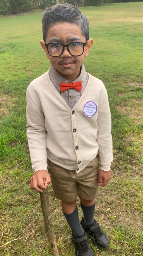 Kids Old Man Costume, 100 Days Of School Boys, Old Man Makeup, Old People Costume, 100 Days Of School Project Kindergartens, School Dress Up Days, Wallpaper School, Old Man Costume, Dress Up For Boys