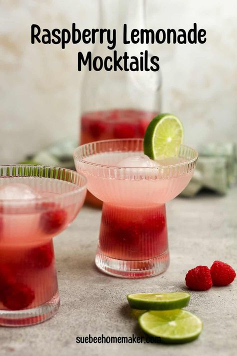 Popsicle Drinks Nonalcoholic, Raspberry Lime Mocktail, Raspberry Mint Lemonade, Raspberry Lemonade Mocktails, Mock Tail Recipes Non Alcoholic, Mocktails Raspberry, Raspberry Mocktail Recipe, Lemonade Mocktails Non Alcoholic, Raspberry Mocktails