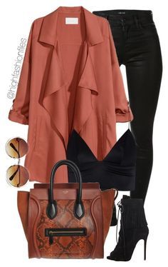 "Rust" by highfashionfiles ❤ liked on Polyvore featuring J Brand, H&M, T By Alexander Wang, CÃLINE and Giuseppe Zanotti Brown Jacket Outfit, Jacket Outfit, Brown Jacket, Classy Women, Fashion Killa, Outfits Casuales, Fashion Classy, Lany, Polyvore Fashion