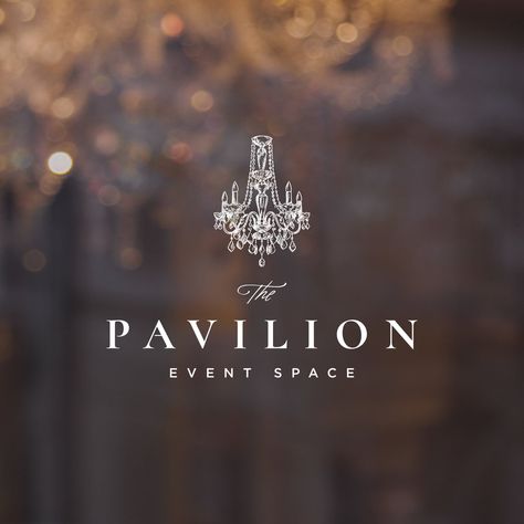 The Pavilion Event Space — Calico Hill Creative | Branding & Design in Kansas Event Space Logo Design, Chandelier Logo Design, Events Branding Design, Regal Logo Design, Event Space Logo, Event Logo Design Creative, Event Logo Ideas, Palace Logo Design, Venue Logo Design