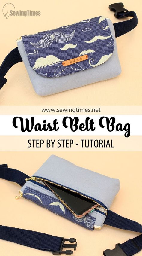 Diy Waist Belt, Waist Bag Diy, Belt Bag Diy, Diy Belt Bag, Zippered Tote Bag Tutorial, Belt Bag Pattern, Fanny Pack Pattern, Diy Pouch, Leather Bag Tutorial