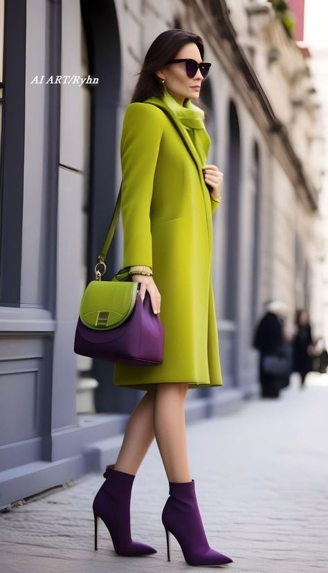 Look Fashionista, Colour Combinations Fashion, Color Combos Outfit, Color Combinations For Clothes, Stylish Winter Outfits, Bright Fashion, Luxury Women Fashion, Classy Casual Outfits, Stylish Clothes For Women