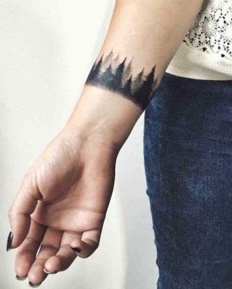 Trees Armband Tattoo || Perfect Armband Tattoo Designs for Men and Women || Arm Tattoo Designs for Men || Tattoo Designs for Women || Black and white tattoo designs Tattoo Band, Tattoos Pinterest, Armband Tattoos, Petit Tattoo, Wave Tattoo, Forest Tattoos, Disney Tattoo, Arm Band Tattoo, Wrist Tattoos For Women