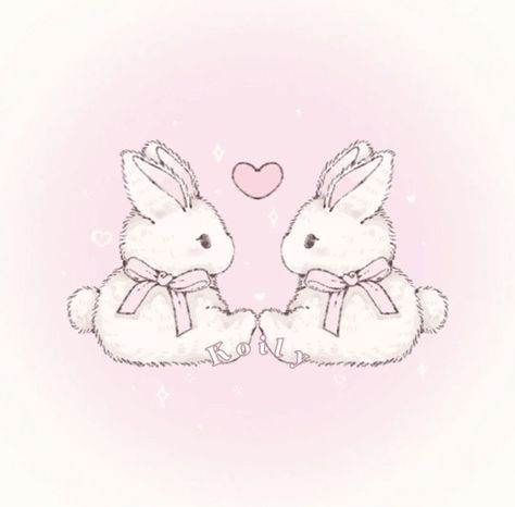 Cute Heart Icons, Coquette Bunnies, Pink Bunny Aesthetic, Bunny Coquette, Soft Pink Icons, Coquette Bunny, Bunny Icon, Coquette Heart, Tulips Wallpaper