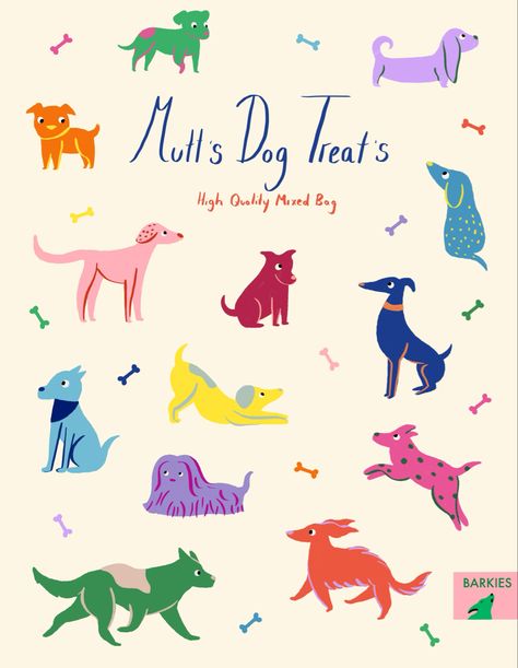 Dog Treat Illustration, Mutt Dog, Illustration Styles, Dog Poster, Children Book, Dog Wedding, Dog Illustration, Dog Park, Cute Illustration