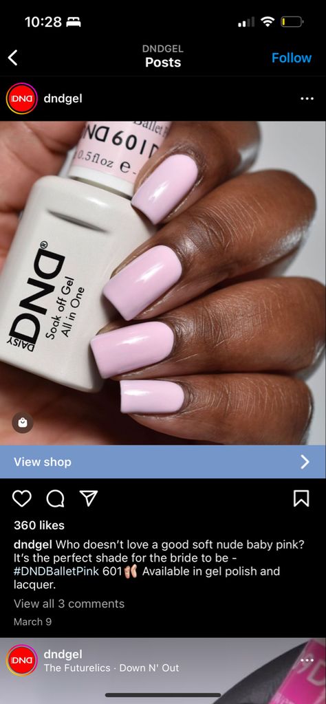 Ballet Pink Nails, Dnd Gel Polish Colors, Toe Polish, Pink Toes, Polish Colors, Gel Polish Colors, Ballet Pink, Soak Off Gel, Nail Color