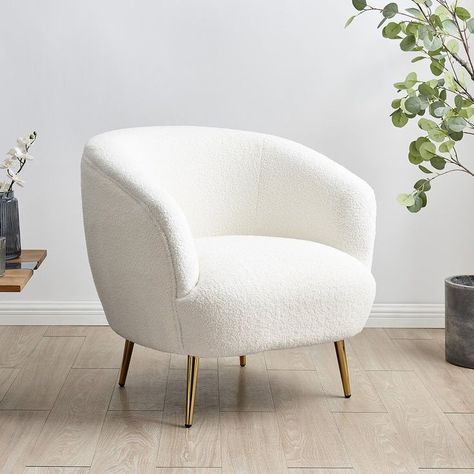 Living Room Chairs Comfy, Armchairs Uk, Single Couch, Comfy Accent Chairs, White Armchair, White Upholstery, Single Sofa Chair, Modern Accent Chair, Modern Armchair