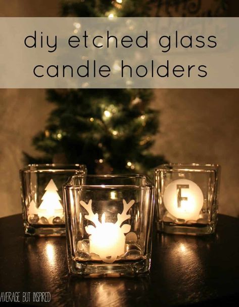 Glass Etching Tutorial, Glass Etching Diy, Etching Diy, Glass Etching Projects, Brush Holders, Glass Votives, Glass Votive Candle Holders, Glass Engraving, Glass Votive Holders