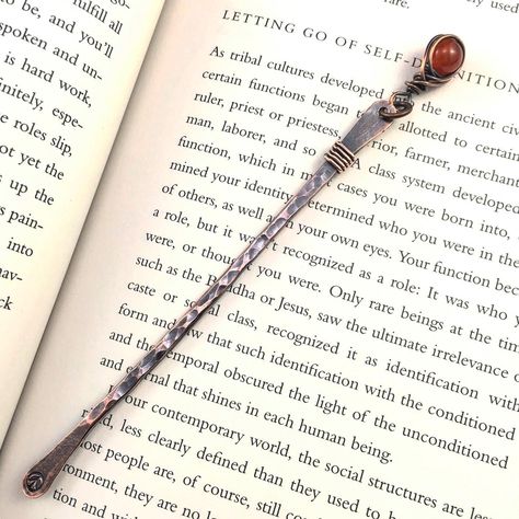 Jewelry Magic, Crystal Vibes, Book Markers, Carnelian Stone, Hammered Copper, Wire Art, Book Of Life, Copper Wire, Wire Wrapped