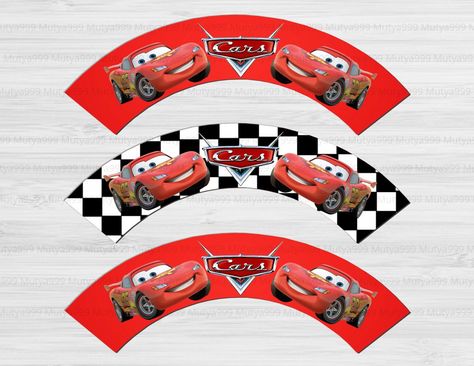 Disney Cars Cupcakes, Auto Party, Cupcake Wrappers Printable, Birthday Cupcakes Boy, Cars Cupcakes, Disney Cupcakes, Disney Cars Party, Disney Cars Birthday, Cars Birthday Party Disney