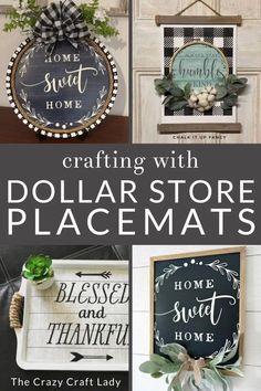 Genius! Dollar Store Placemats - 6 Crafts and DIY Decor Ideas Placemat Crafts, Dollar Store Christmas Decor, Dollar Store Diy Projects, Farmhouse Crafts, Dollar Store Hacks, Dollar Store Christmas, Diy Dollar Tree Decor, Crafts And Diy, Dollar Tree Decor