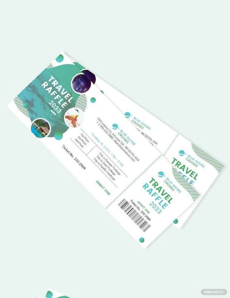 Vacation Raffle Ticket Template Raffle Promo, Vacation Template, Ticket Template Free, Raffle Tickets Printable, Concert Ticket Template, Raffle Tickets Template, Admit One Ticket, Ticket Design, Microsoft Publisher