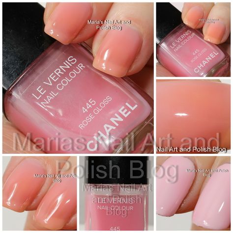 Chanel Rose Gloss 445 swatches #nails #chanel Chanel Ballerina Nail Polish, Chanel Daydream Nail Polish, Chanel Pink Nail Polish, Chanel Dark Nail Polish, Sheer Nail Polish, Chanel Rose, Chanel Nail Polish, Freehand Nail Art, Sheer Nails