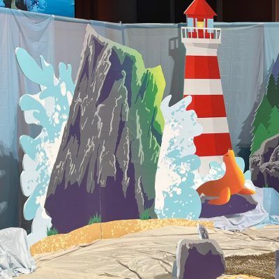 Rocky Beach Decorations|Mr. Mark's Classroom Fake Rock Wall, Vbs Ocean Theme, Breaker Rock Beach, Ocean Vbs, Prayer Crafts, Small Stage, Beach Floats, Lifeway Vbs, Beach Decorations