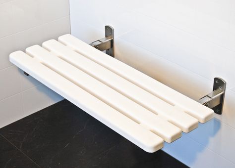 Sapphire Slatted Folding Shower Seats for Elderly and Disabled Accessible Toilet, Disabled Bathroom, Grab Bars In Bathroom, Shower Seat, Shower Inspiration, Bathroom Safety, Shower Seats, Grab Bars, Bathroom Products