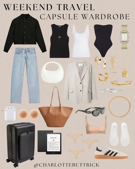 4 Day Travel Outfits Capsule Wardrobe, Weekend Break Outfit, Capsule Wardrobe Bags, Weekend In Paris Outfits, London Sightseeing Outfit, London Dinner Outfit, 3 Day Weekend Packing List, Train Travel Outfit, City Break Outfit Summer