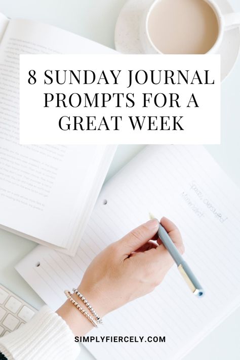 If you want to start out each week with a sense of purpose, these Sunday journal prompts are the perfect way to start. Sunday Prompts Journal, Journal Prompts For Sunday, Sunday Journal, Beginning Of The Week Journal Prompts, Sunday Night Journal Prompts, Sunday Journal Prompts, Weekly Journal Prompts, Weekly Reflection, Weekly Reflection Journal Prompts