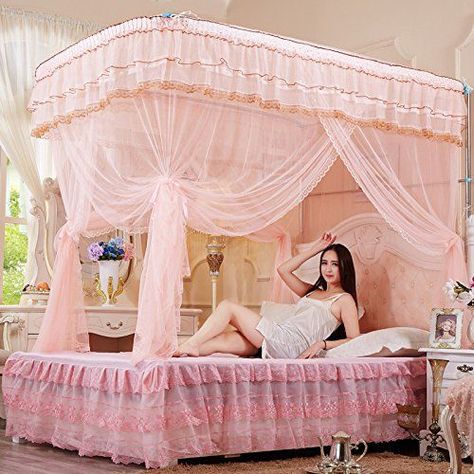 बेडरूम डिजाइन, Princess Canopy Bed, Canopy Curtains, Princess Bedroom, Princess Bed, Net Curtains, Top Beds, Luxury Bedding Collections, Bed Canopy