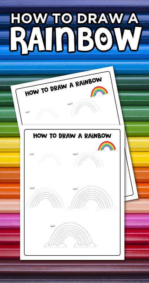 Have some colorful fun with this How to Draw a Rainbow Step By Step Tutorial. This is an easy way to have fun with a rainbow drawing. Draw A Rainbow, Rainbow Drawing, Tissue Paper Art, Rainbow Activities, Rainbow Printable, Quick And Easy Crafts, Best Drawing, Free Hand Drawing, Quick Crafts