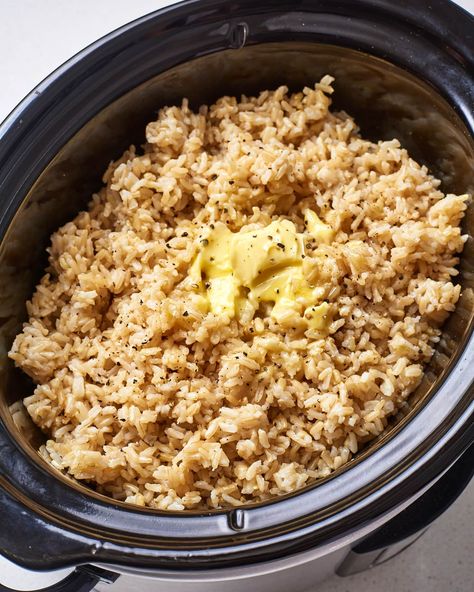 How To Make Brown Rice in the Slow Cooker | Kitchn Brown Rice Slow Cooker, Rice In Slow Cooker, Seared Chicken Breast, Easy Chicken Breast, Brown Rice Recipes, Crockpot Recipes Beef, Chicken Breast Recipes Healthy, Instant Pot Recipes Chicken, How To Make Brown