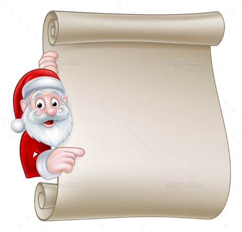 Santa cartoon Christmas character pointing at a blank scroll sign Scroll Sign, Christmas Scroll, Scroll Banner, Santa Cartoon, Cartoon Santa Claus, Christmas Background Images, Cartoon Santa, Christmas Squares, Gift Card Design