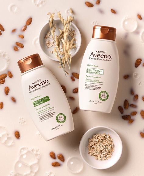 Photo by Aveeno® on May 10, 2023. May be an image of hair product, hand cream, bottle, milk, lotion, oats and text. Aveeno Shampoo, Haircare Packaging, Soften Hair, Hydrating Shampoo, Volumizing Shampoo, Clarifying Shampoo, Moisturizing Conditioner, Dry Damaged Hair, Healthy Scalp