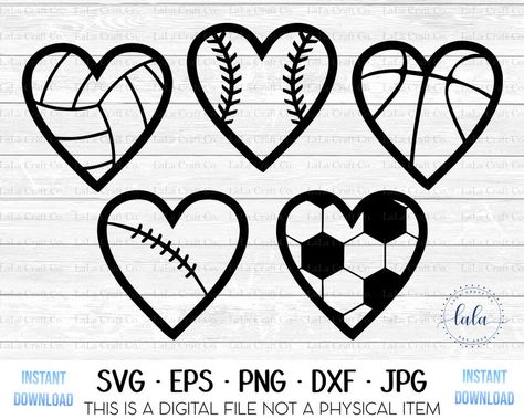 Sports Heart SVG Bundle Sports Wife SVG Sports Mom Svg | Etsy Baseball Silhouette Designs, Sports Mom Svg, Soccer Mom Quotes, Soccer Cricut, Softball Tattoos, Sports Wife, Homecoming Jeans Ideas, Disney Silhouette Art, Wife Svg