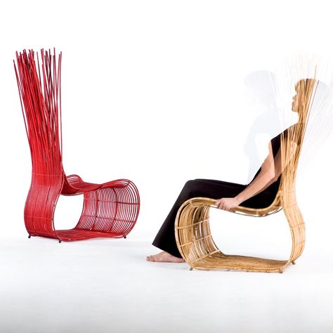 "We must bend but never break" YODA CHAIR KENNETH COBONPUE handmade, bent, flexible but strong rattan. Available in various colours, a fabulous statement chair, a piece of art. A focal point in a space, showcasing a unique design which is completely functional. #interiordesign #sunshinecoast #bespoke #interiors #ethical #noosabusiness #filipinodesign #interiordesigner #madewithcare #interiordecorating #handmade #kennethcobonpue #designerchairs #visitnoosa #vìsitnoosa #hermonhermponligh... Cobra Peacock Chair, Kenneth Cobonpue, Statement Chair, Statement Chairs, Bespoke Interiors, Sunshine Coast, Chair Design, Bend, Focal Point