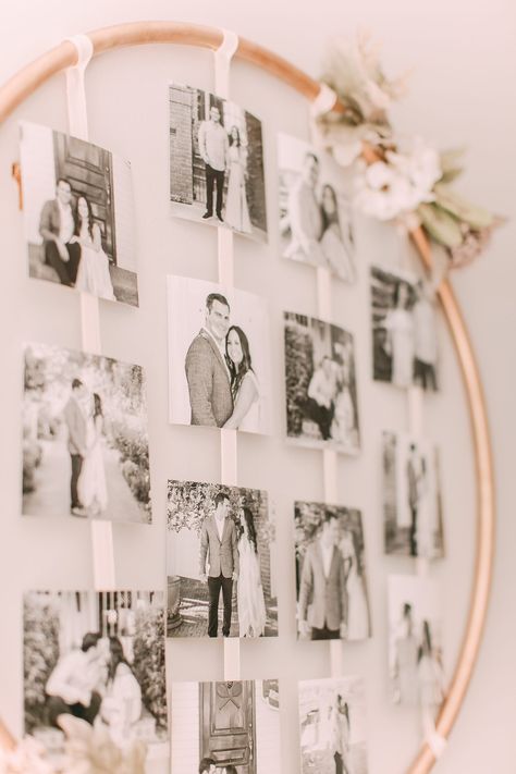 metal hoop photo display Bridal Shower Inspo, Bridal Shower Planning, Wedding Shower Decorations, Bridal Shower Inspiration, Bridal Shower Diy, Boho Bridal Shower, Mimosa Bar, Shower Inspiration, Bridal Shower Brunch