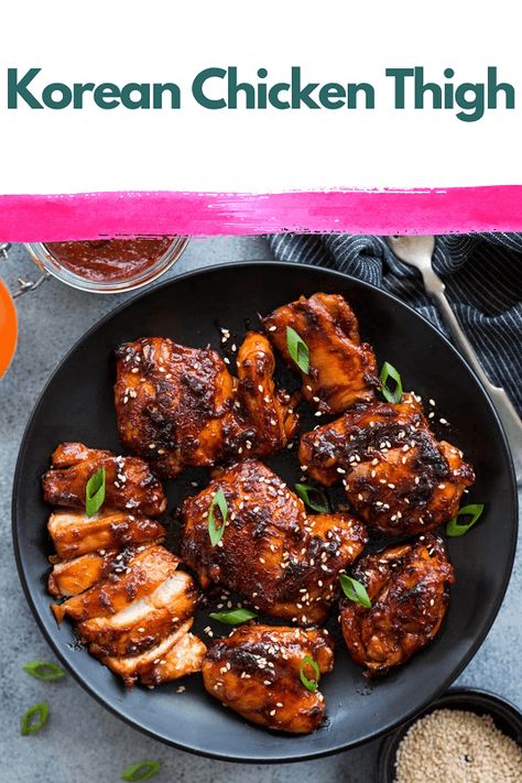 Korean Chicken Thigh Recipe: Spicy, Sweet, and Simply Delicious Chicken Thigh Recipes Asian, Korean Bbq Chicken Thighs, Korean Chicken Thighs, Korean Chicken Recipe, Chicken Cordon Bleu Sauce, Rotisserie Chicken Recipes Leftover, Spicy Korean Chicken, Garlic Sauce For Chicken, Korean Glass Noodles