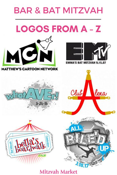 Whether their names start with A, B, or all the way to Z, there's a Bar Mitzvah or Bat Mitzvah logo out there for them! Here's some of our favorite logos from A to Z & everything in between. Bar Mitzvah Ideas Boys, Bat Mitzvah Ideas, Bat Mitzvah Logos Design, Ice Theme, Party Slogans, Bar Mitzvah Logos, Volleyball Party, Bar Mitzvah Themes, Bnai Mitzvah