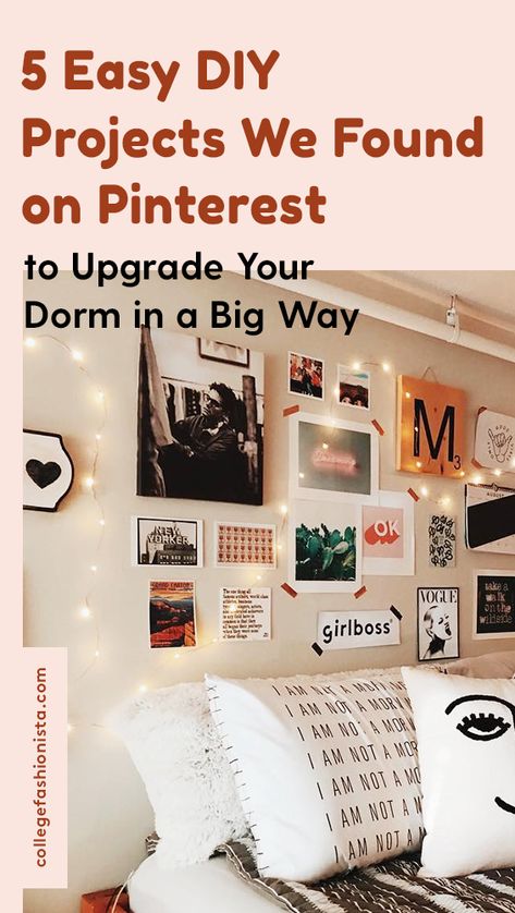 Easy DIY dorm decor projects you can do on a budget. Diy Dorm Decor, Diy Dorm, Dorm Room Diy, Dorm Inspo, Easy Cheap, Teen Room Decor, Teen Room, Dorm Decor, Cool Diy Projects