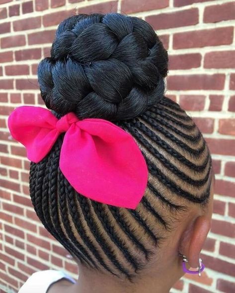 Cute Braided Hairstyles, Kids' Braids, Feed In Braid, Girls Hairstyles Braids, Black Kids Hairstyles, Girls Braids, Braids For Kids, Braided Bun