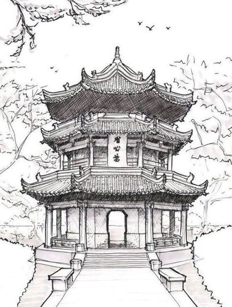 Japanese Architecture Drawings, Buildings Sketch Architecture, Architecture Rome, Architecture Indian, Rome Ancient, Architecture Ancient, Greece Ancient, Sketch Architecture, Dbz Drawings