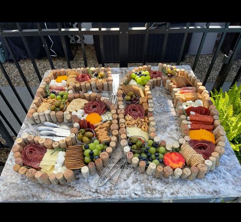 50th Charcuterie Board, 50th Birthday Charcuterie Board, Anniversary Food, 25th Bday, Charcuterie Ideas, Platter Ideas, Party Snack Food, 50th Anniversary Party, Cheese Platter