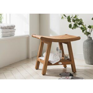 Destiny Spa Wooden Bathroom Stool | Wayfair.co.uk Teak Shower Stool, Apartemen Studio, Teak Bath, Bath Stool, Bathroom Stool, Bohemian Furniture, Shower Stool, Wood Bath, Diy Plumbing